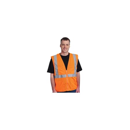 Pip CLASS 2 MESH VEST, 4 POCKETSZIPPER CLOSURE 2IN. TAPE, OR, PK 50 302-MVGZ4POR-2X